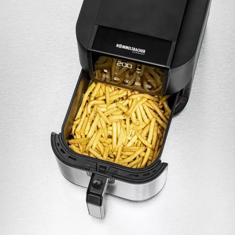 Heteluchtfriteuse Rommelsbacher FRH 1500 — 5 L, 1500 W, roestvrij staal/zwart