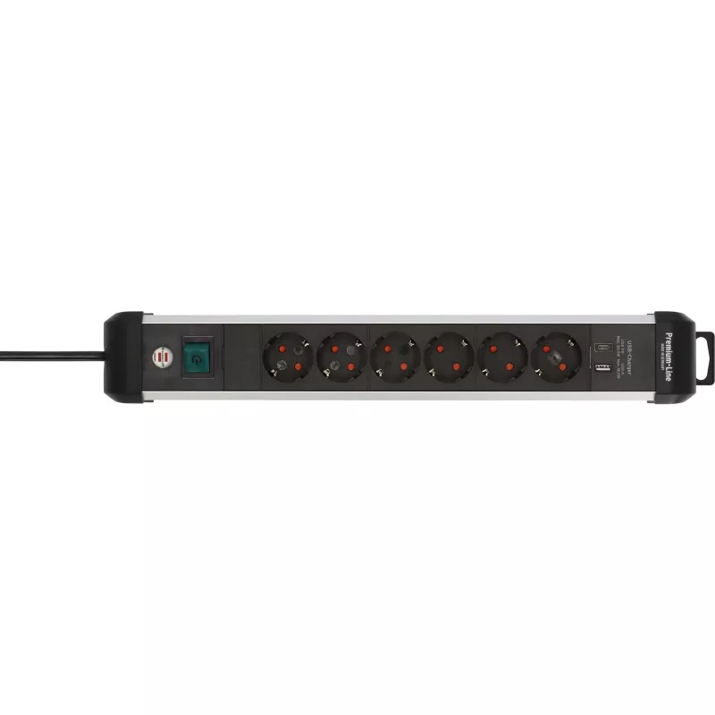 Stekkerdoos Brennenstuhl 1391030611 3 m 6 stopcontacten binnen zwart zilver