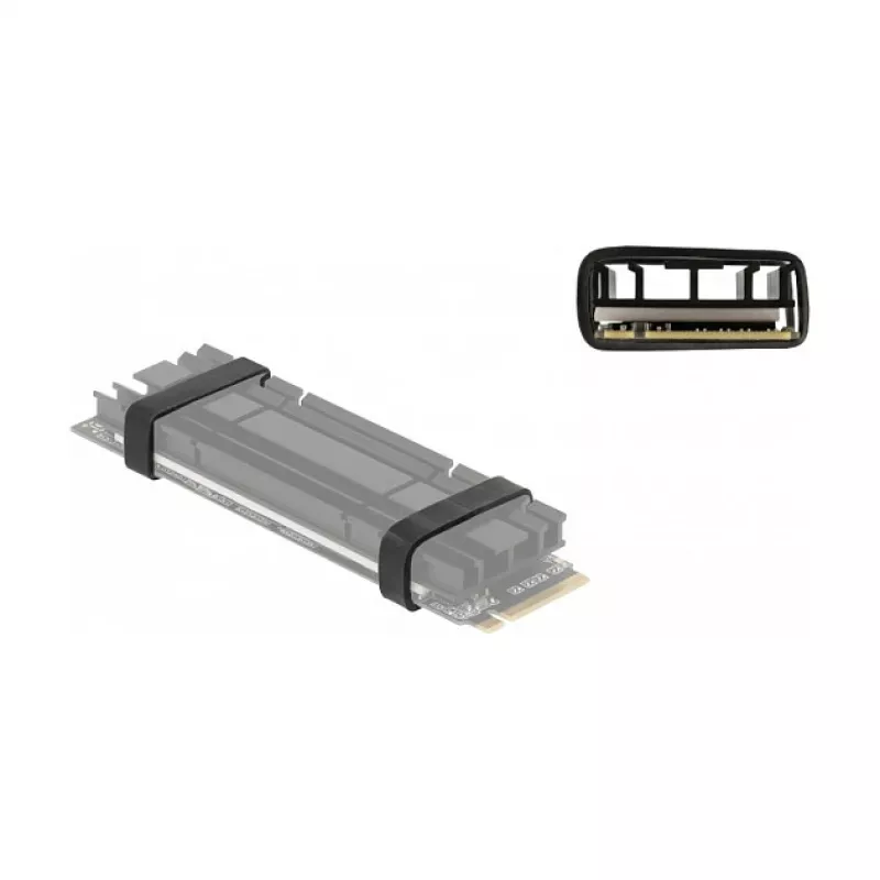 Solid-state-drive (SSD) DeLOCK rubberen ring voor montage van M.2 SSD en koellichaam zwart 10-pack