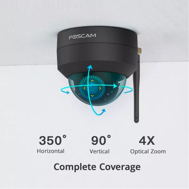 Foscam D4Z gloeilamp-IP-beveiligingscamera binnen & buiten 2304 x 1536 pixel plafond