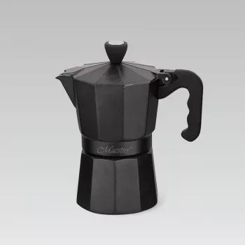 Mokakan Maestro MR-1666-3-Zwart, handmatige aluminium koffiemachine voor 3 kopjes, 150 ml, zwart
