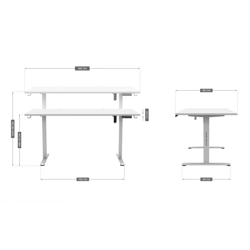 Elektrisch bureau MA-Leader 7.6 wit