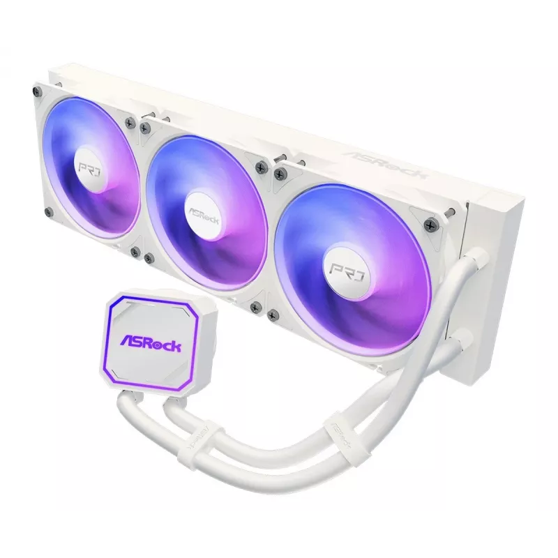 CPU-koeler ASROCK Pro 360 ARGB wit – 360mm AIO-vloeistofkoeler, ARGB-verlichting, witte afwerking