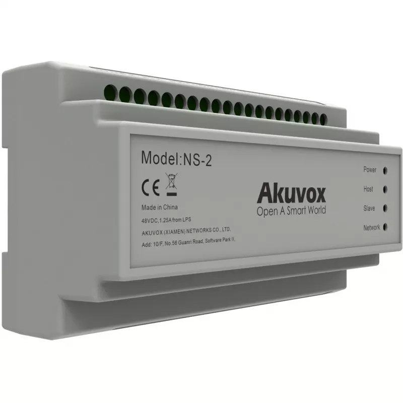 Akuvox NS-2 netwerkswitch Fast Ethernet (10/100) DIN-rail grijs