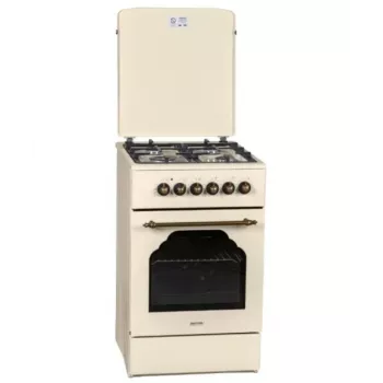 Gas-elektrisch fornuis MPM MPM-56-KRM-14, 56 cm, 4 gasbranders, elektrische oven, crème