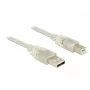 USB-kabel DeLOCK 83895 USB 2.0 3 m USB A USB B transparant
