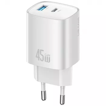 Oplader T66 45W GaN CC290 USB-A + USB-C