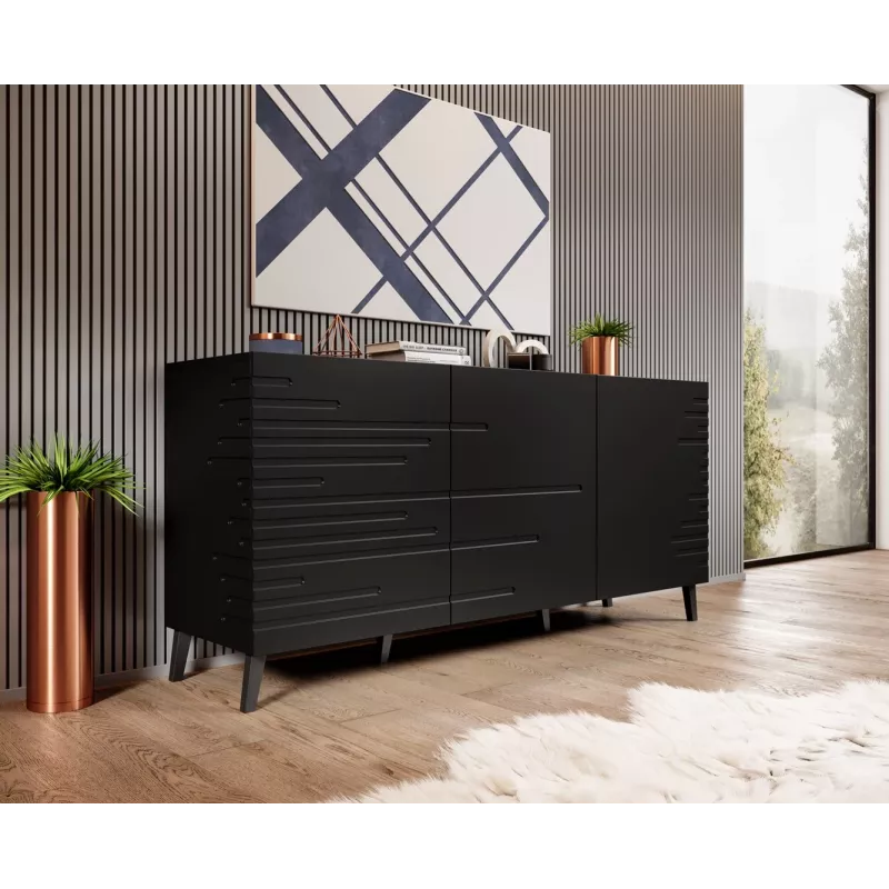 Cama Meble NOVA ladekast 155x40x72 cm, mat zwart
