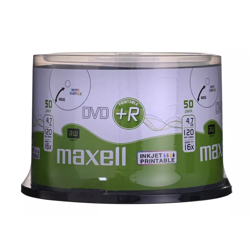 MAXELL DVD+R 4,7 GB 16x 50 stuks bedrukbare cakebox