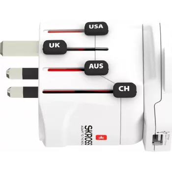 Skross PRO – World & USB wit universele reisadapter