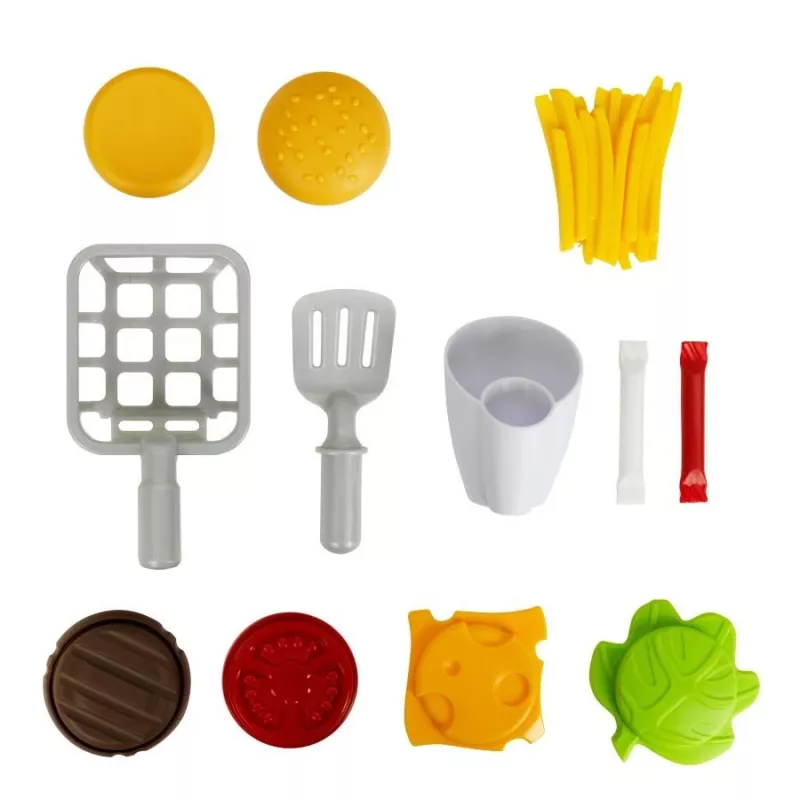 Play Burger Shop Set KLEIN 7336 — compact, gemakkelijk te reinigen rollenspel-speelgoed voor kinderen