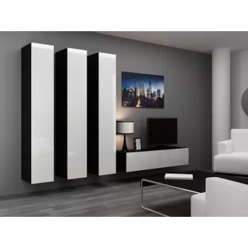 Cama gesloten kast VIGO '180' 180/40/30 wit/zwart glanzend