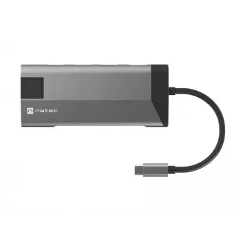 NATEC Fowler Plus USB Type-C zwart grijs MicroSD SD hub