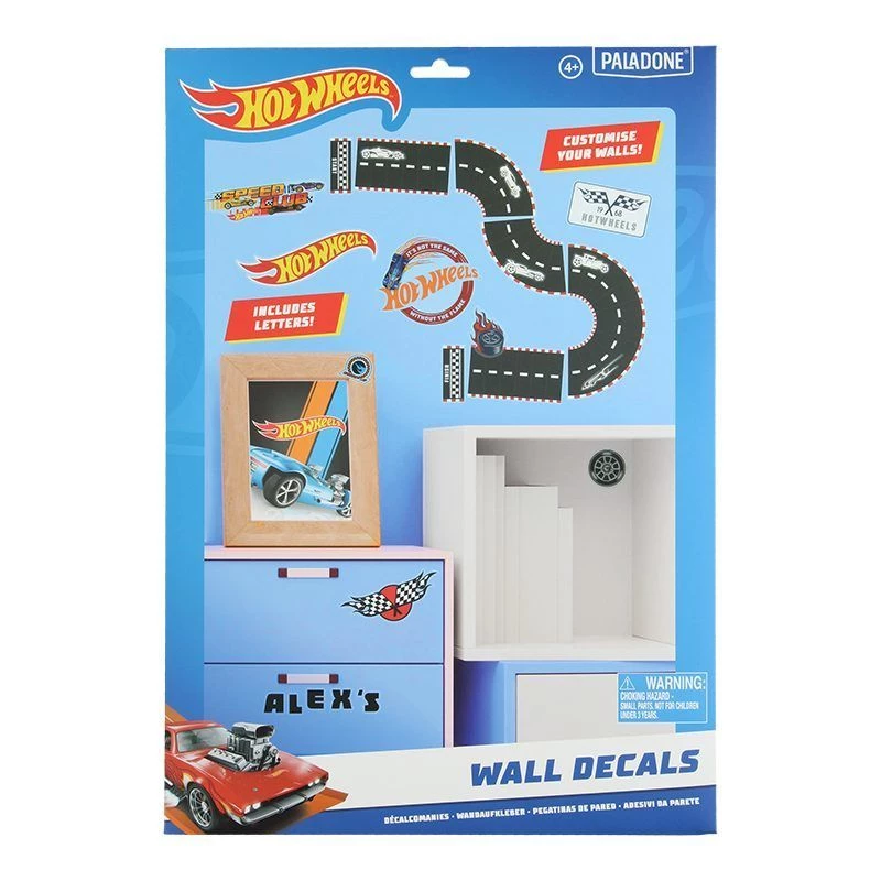 Muursticker Paladone Hot Wheels Personalisation PP13745HW — decoratieve zelfklevende stickers voor kinderkamer