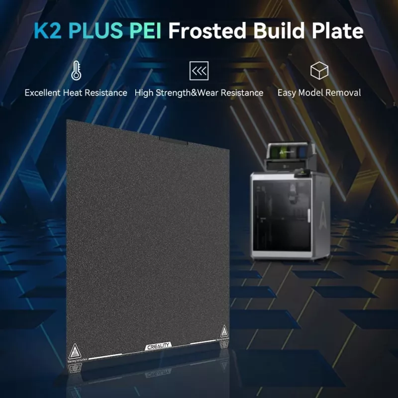 Bouwplaat Creality K2 Plus PEI Frosted 400×400 mm — vervangend printbed