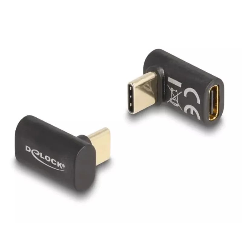 DeLOCK adapter USB 40 Gbps USB Type-C PD 3.0 100 W stekker naar bus haaks 8K 60 Hz