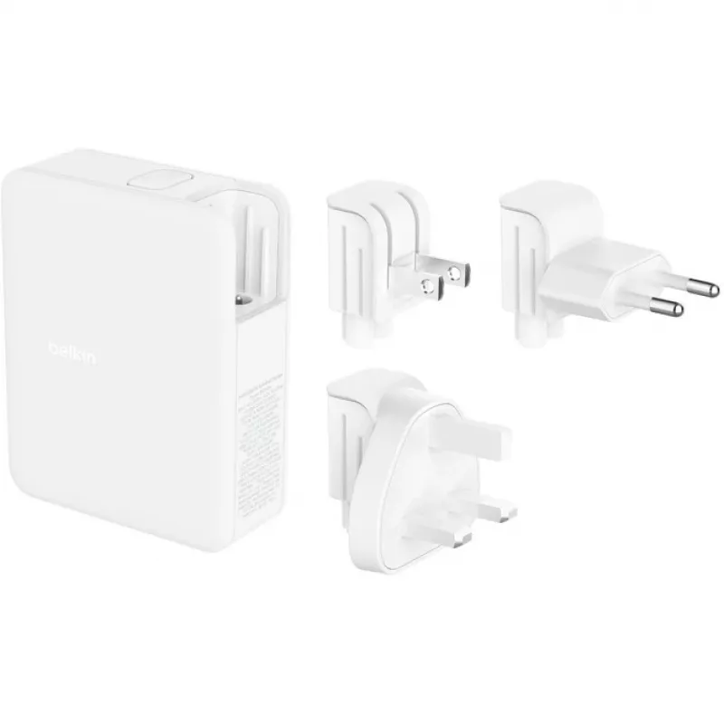 Wandlader 140W 4 poorten (3xC 1xA) UK, EU, US stekker wit