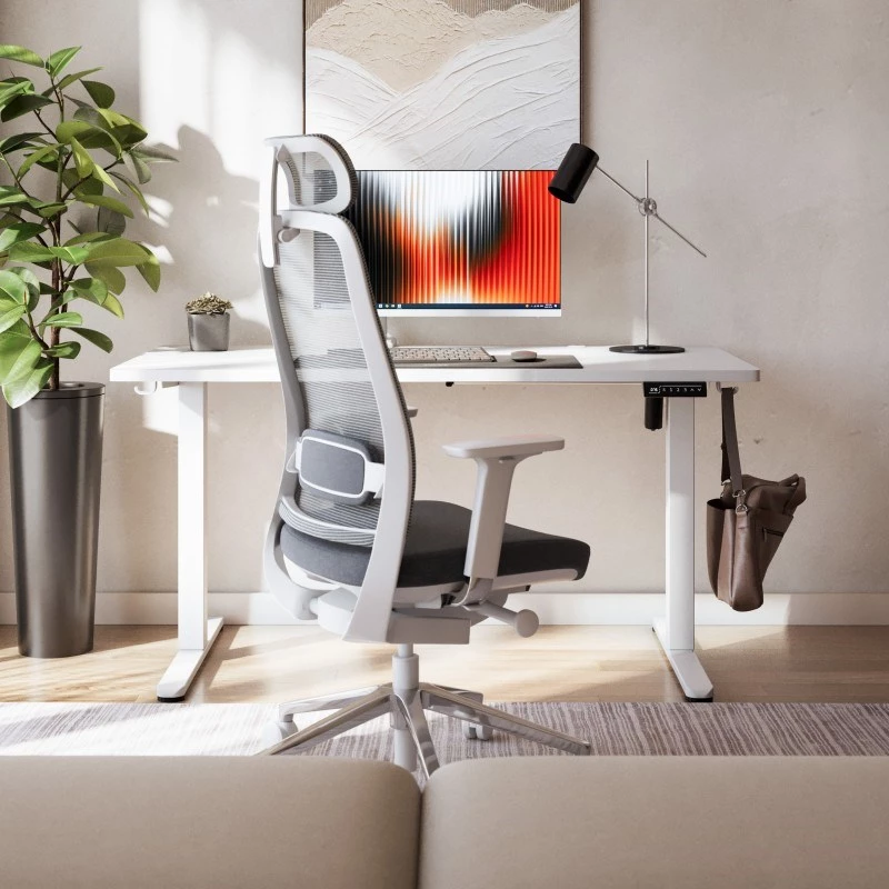 Bureau mark adler Leader 7.3 wit — in hoogte verstelbaar ergonomisch werkstation