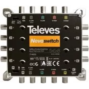 Multischakelaar Televes MS58C 5x8 met Nevo recpower kask