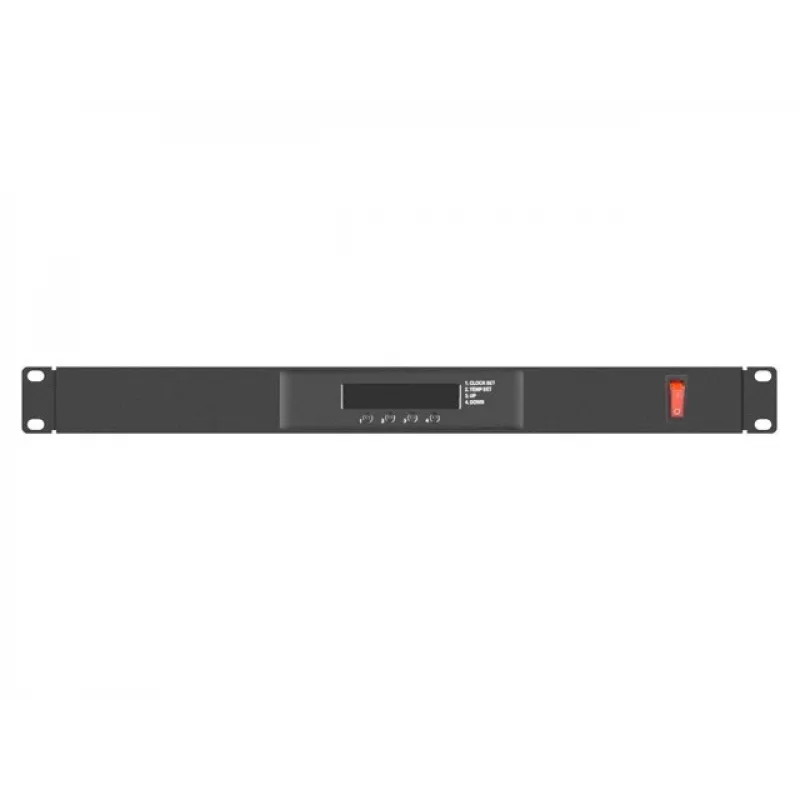 Lanberg AK-1502-B ventilatiepaneel voor rack, 1U, 19 inch, 2 ventilatoren, thermostaat, LCD, 230 V, 483 x 192 x 44,45 mm, zwart