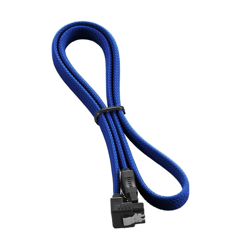 CableMod ModMesh - SATA-kabel - Serial ATA 150/300/600 - SATA (W) haaks op SATA (W) - 60 cm - blauw (CM-CAB-RSAT-N60KB-R)