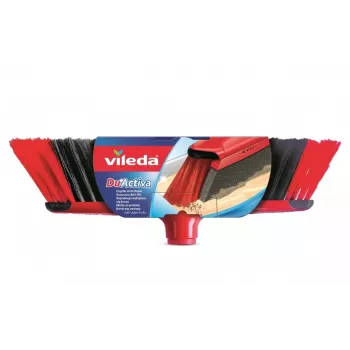 Binnenbezem VILEDA 151221 met rubberkop, zachte/harde borstels, rood, 340 mm verpakkingsbreedte