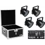 LED PAR-schijnwerperset EUROLITE 4x PAR-56 QCL met flightcase en controller