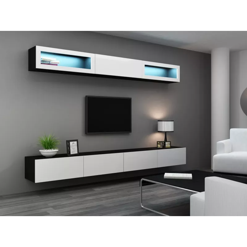 Cama woonkamerkastenset VIGO 11 zwart/wit hoogglans