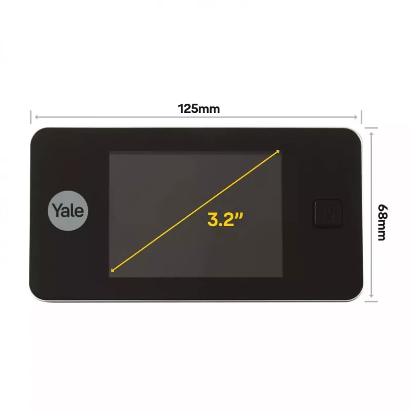 Digitale deurspion Yale 45-0500-1432-00-6011 — 8,13 cm LCD, 105° kijkhoek, 110° hoek, zwart, 2×AAA