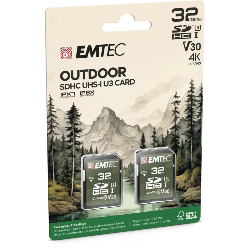 Flashgeheugen Emtec 32GB UHS-I U3 V30 Outdoor ECMSD32GHC10ORP