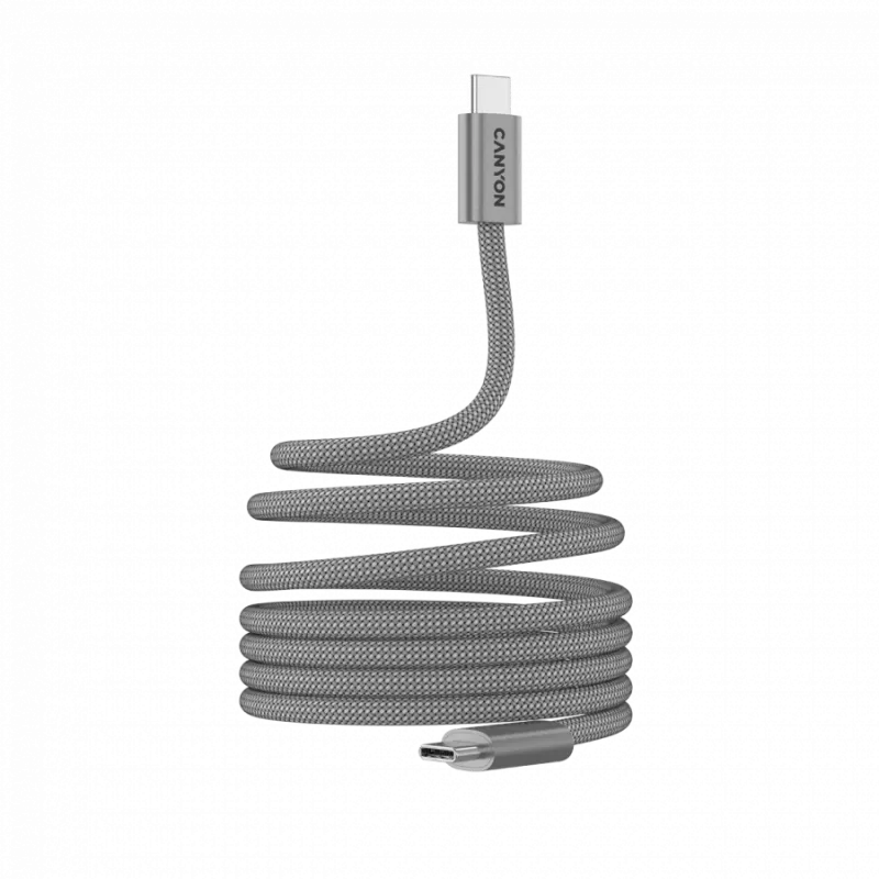CANYON Kabel OnWire 60MG C-C 60W Magneet Gevlochten 1m Lichtgrijs