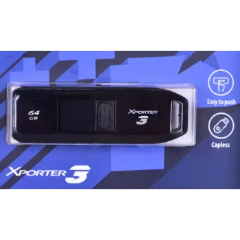 USB-flashdrive PATRIOT Xporter 64 GB USB Type-A 3.2 Gen 1 (schuif, zwart, 80 MB/s)