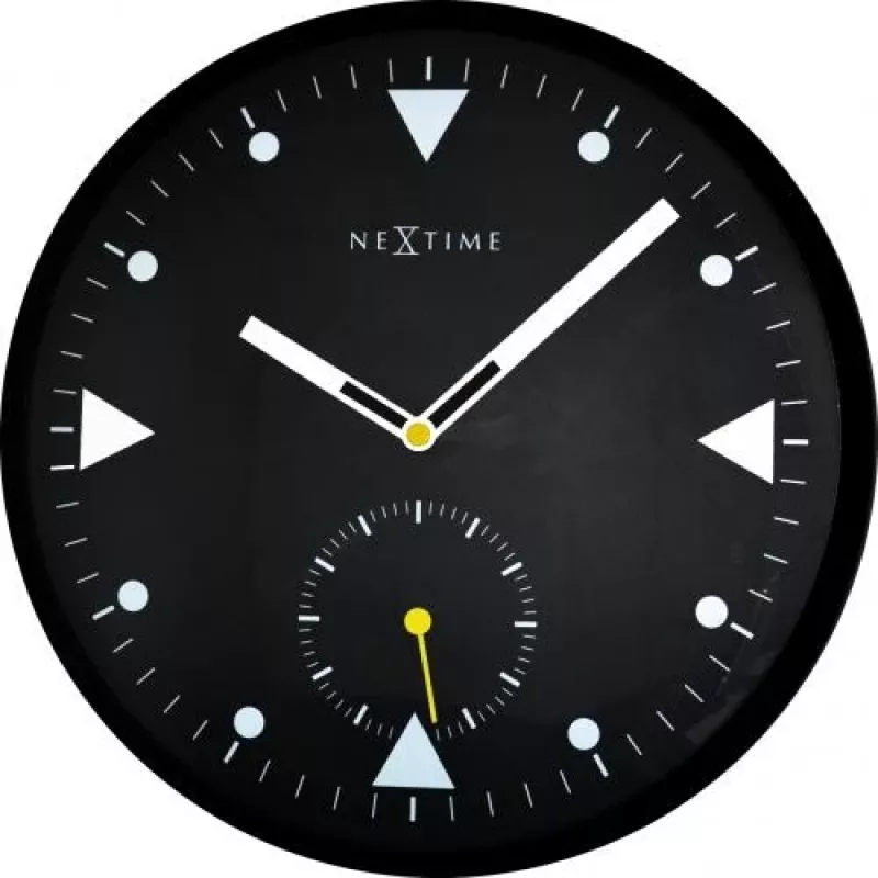 NeXtime wandklok 3049 Serious Black, Ø32 cm, zwart