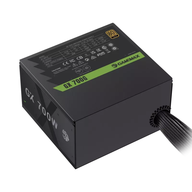 Gamemax voeding, 80 PLUS, Gold | GX 700G | 700 W | niet-modulair