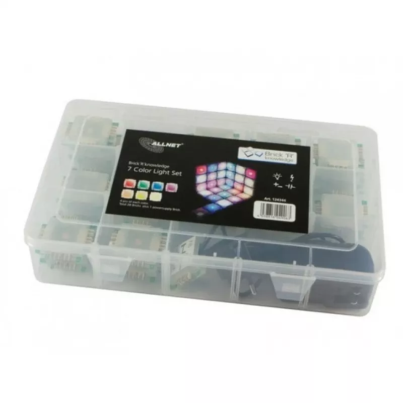 Lichtset ALLNET BrickRknowledge 7 kleuren lichtset blauw groen oranje rood warmwit geel
