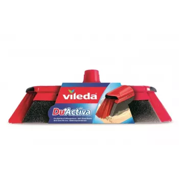 Binnenbezem VILEDA 151221 met rubberkop, zachte/harde borstels, rood, 340 mm verpakkingsbreedte