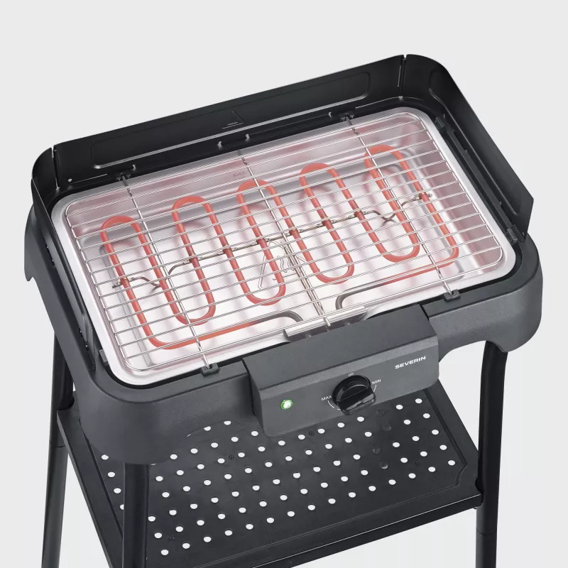 SEVERIN PG 8594 tafel-elektrogrill — 2000 W, rechthoekig rooster, zwart