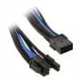 SilverStone PCI-8-pin naar PCIe-6+2-pin kabel, 250 mm – zwart/blauw