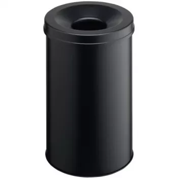 Afvalemmer rond staal zwart Durable 330601
