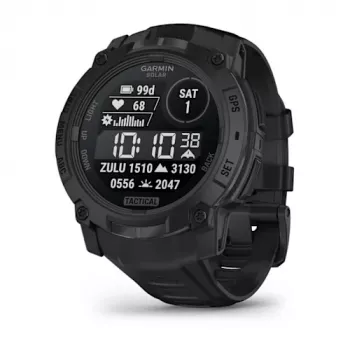 Smartwatch GARMIN Instinct — 45 mm, 3,05 cm (1,2 inch) AMOLED 390×390 touchscreen, 4 GB, GPS, siliconenband zwart, 53 g