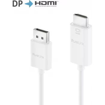 PureLink actieve DisplayPort 1.2 naar HDMI 2.0 adapterkabel, 4K60Hz (444), DisplayPort stekker/HDMI stekker