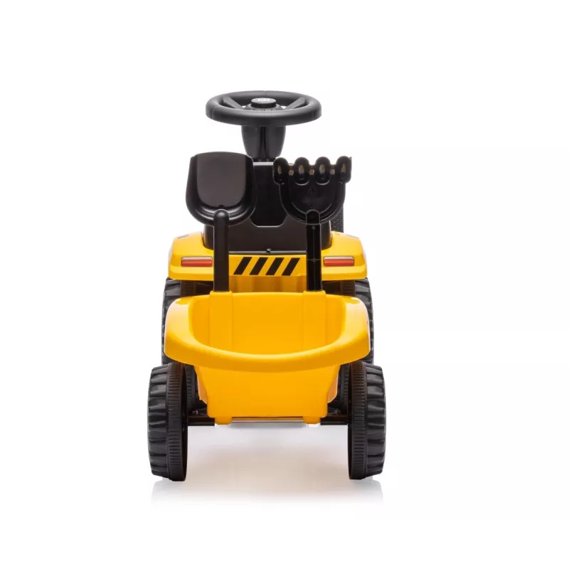 CAT voertuig tractor met aanhanger geel om op te zitten