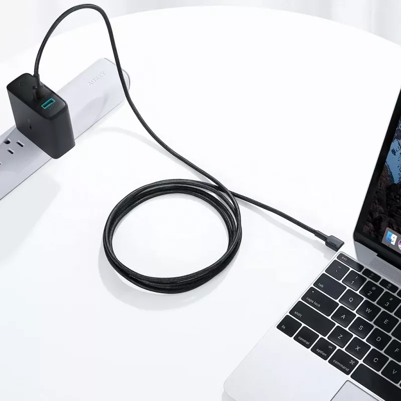 Aukey CB-CD45 USB-C naar USB-C-kabel, Quick Charge, 0,9 m, zwart