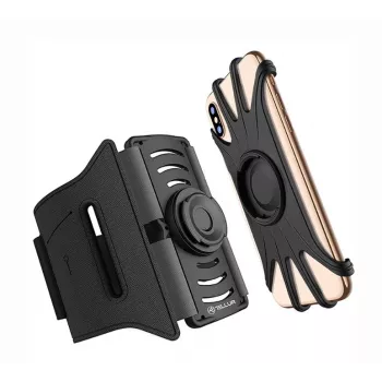 Armband Tellur A100 zwart verstelbare pasvorm voor smartphones — sportarmband, universele maat