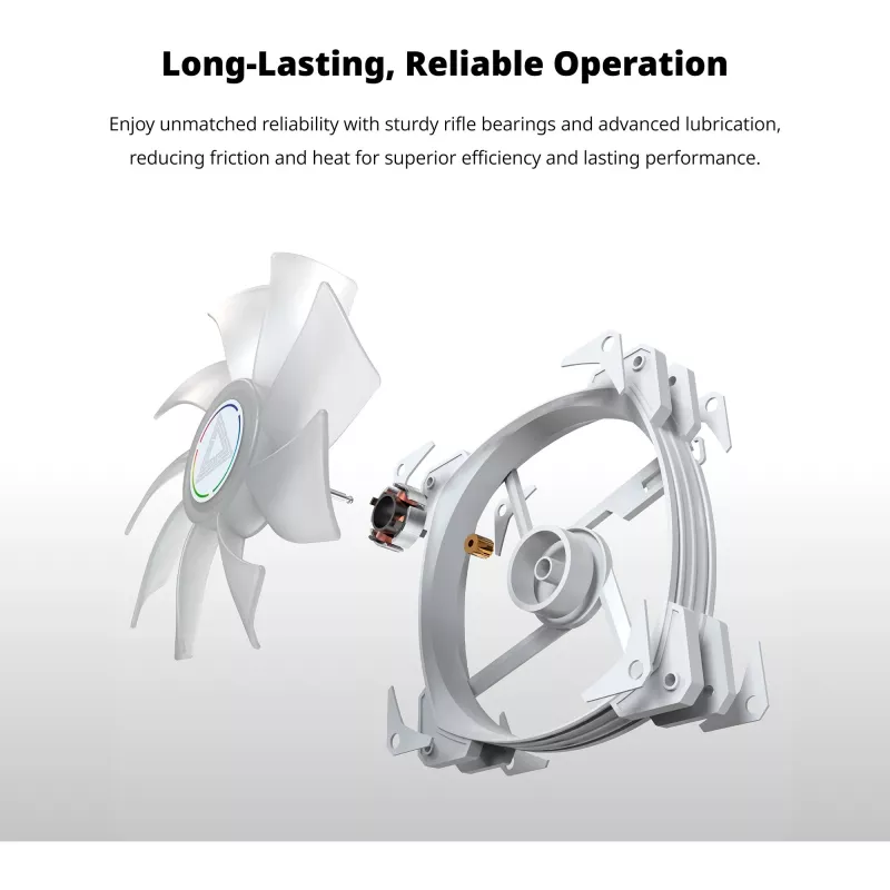 Montech HP140 ARGB PWM 140-mm-ventilator wit met rifle-lager
