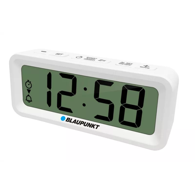 Wekker BLAUPUNKT CL04WH Multifunctionele klok, wit — thermometer, kalender, snooze, 88×37×21 mm