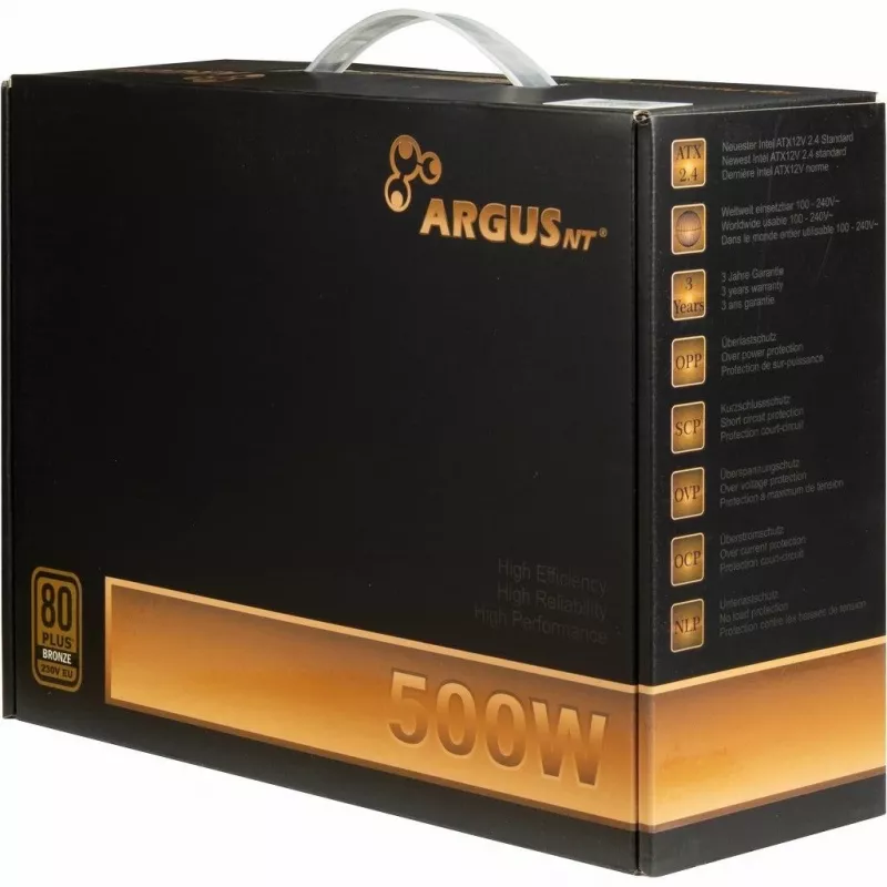 Inter-Tech ArgusNT BPS-500 voeding 500 W 20+4 pin ATX ATX zwart