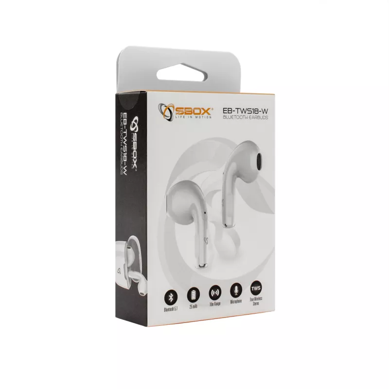 Hoofdtelefoon SBOX EB-TWS18 wit