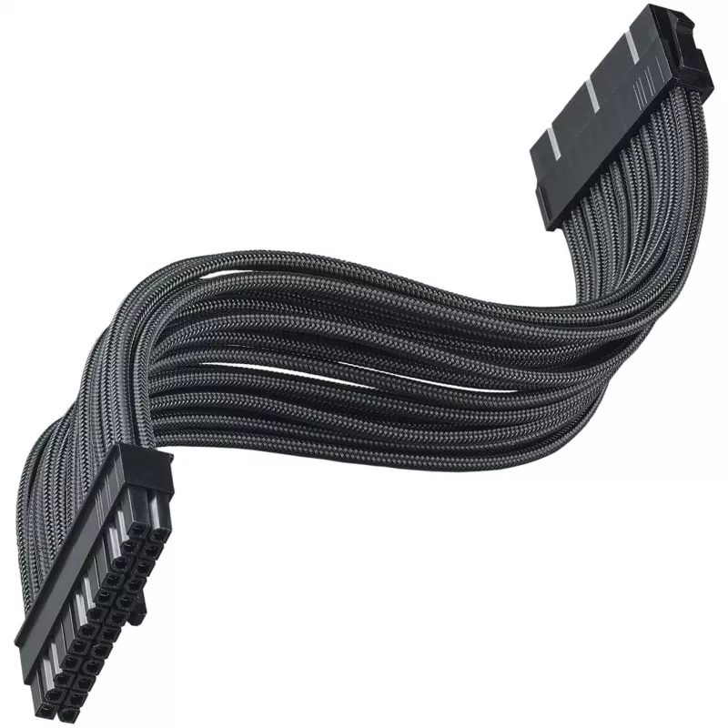 SilverStone PP07E - stroomverlengkabel - ATX, 24-polig (W) naar ATX, 24-polig (M) - 30 cm - zwart