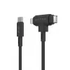 HYPER HyperJuice USB-kabel USB 2.0 1,5 m USB-C USB-C/Lightning zwart